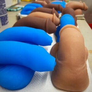 Archer and Pierre Silicone Packers in Blue, Chocolate and Caramel