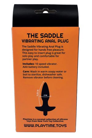 Back of Orange Saddle anal butt plug box