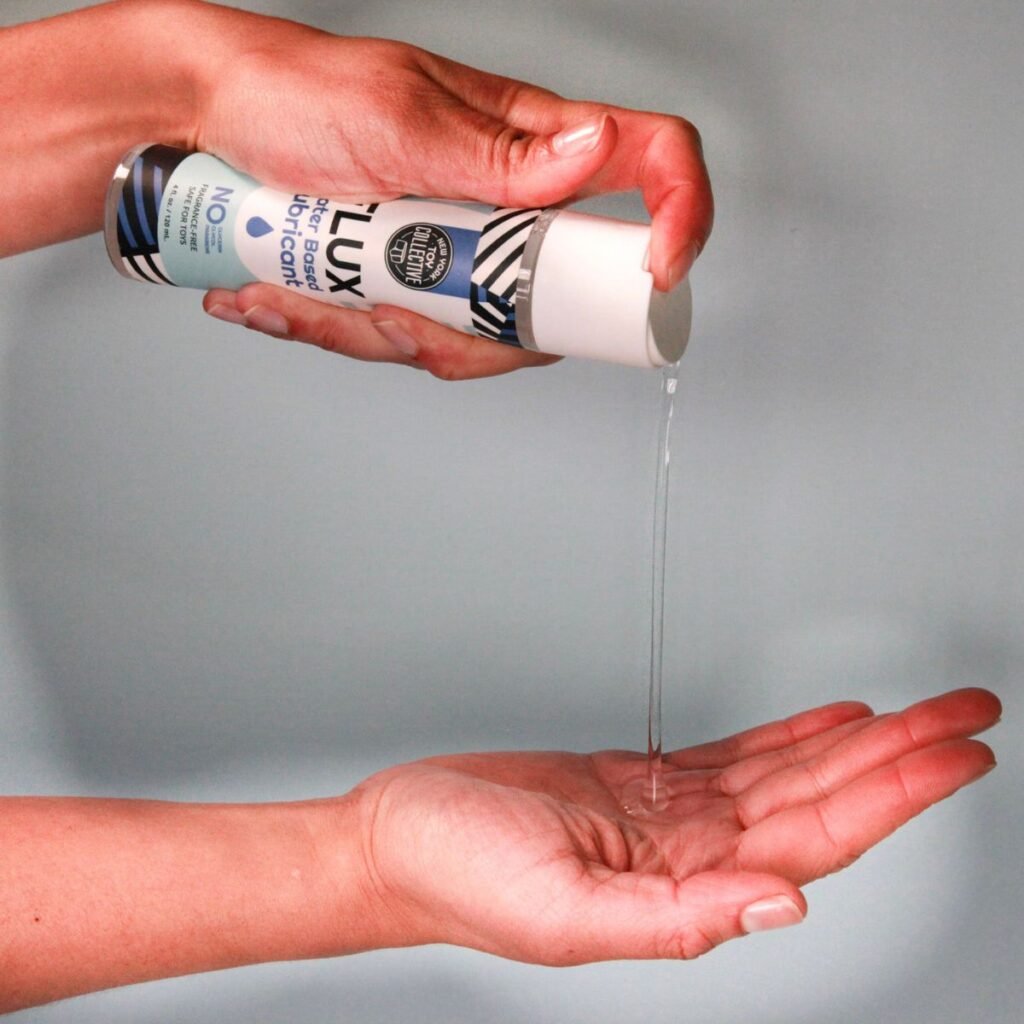 Flux Lube by NYTC being poured into hand