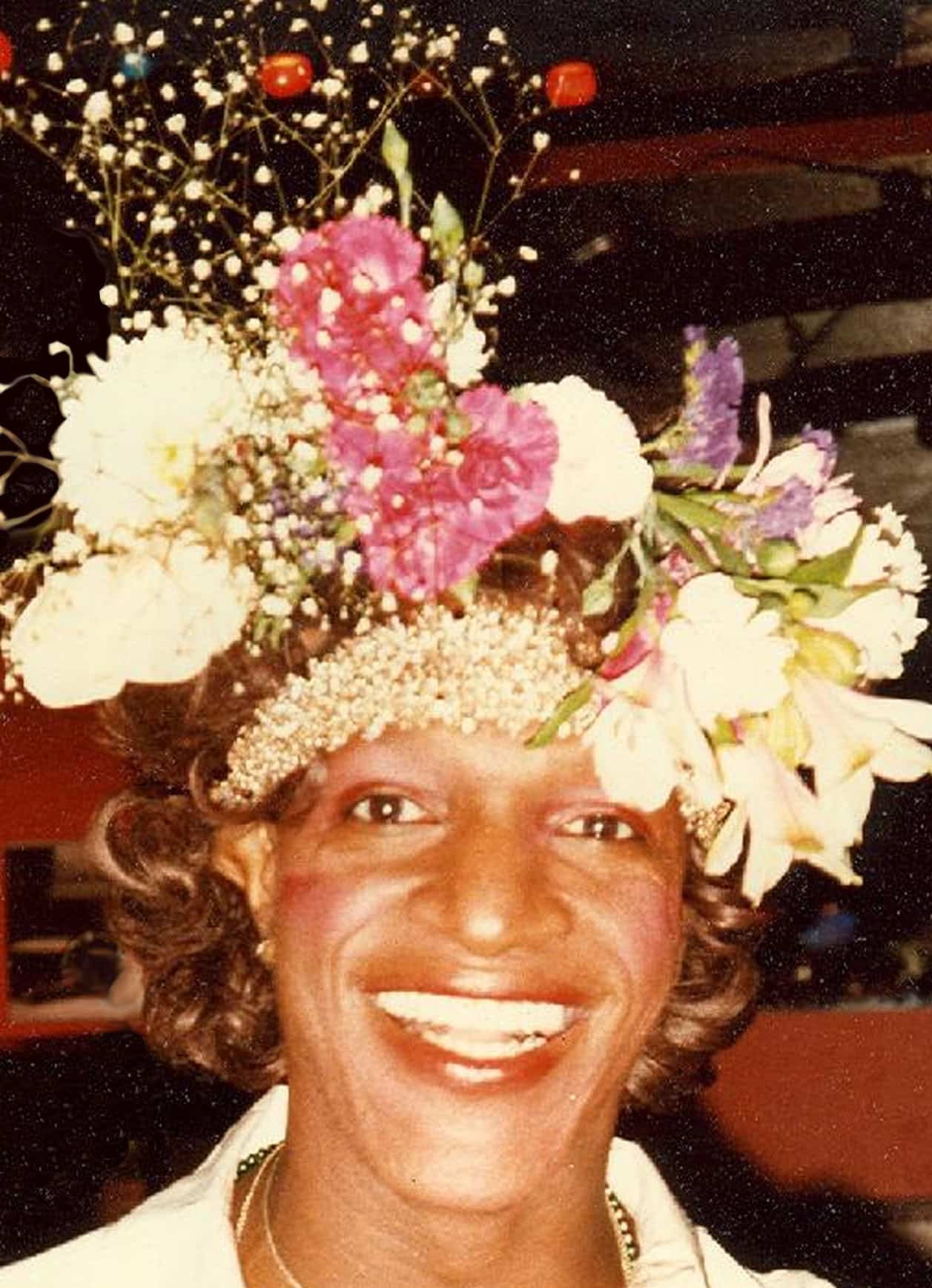 Marsha P. Johnson with flower